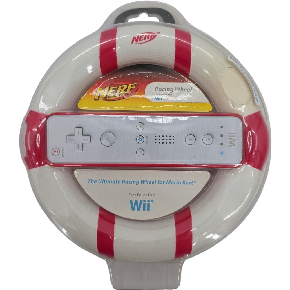 PDP Red Nerf Nintendo Wii Steering Racing Wheel for Mario Kart